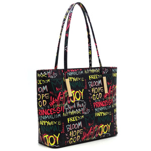 Graffiti Multi-Print Tote Large